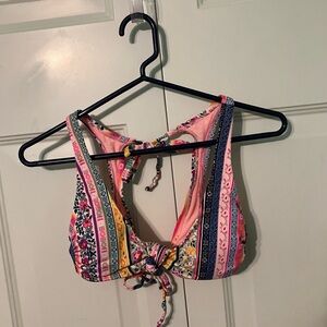 Xhilaration Pink and Multicolor Bikini Top